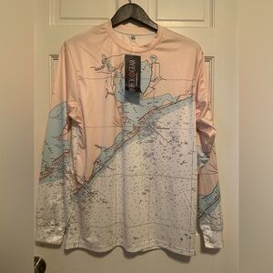 TopDeck Gear nautical chart athletic gear Size Men’s Medium. Galveston Bay Texas